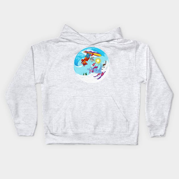 Blizzard Beach Typhoon Lagoon Kids Hoodie by Jayship Earth